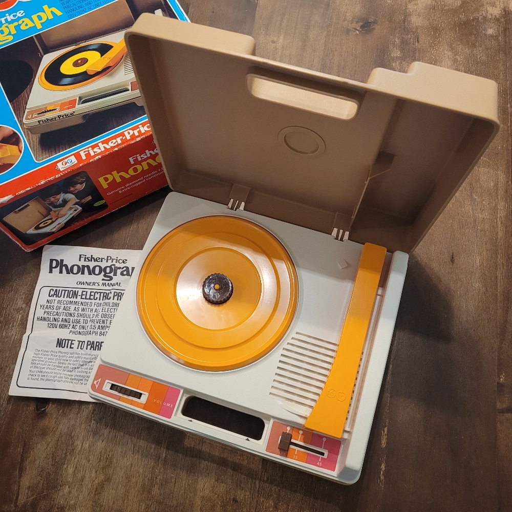 Vintage Fisher Price Phonograph with original packaging